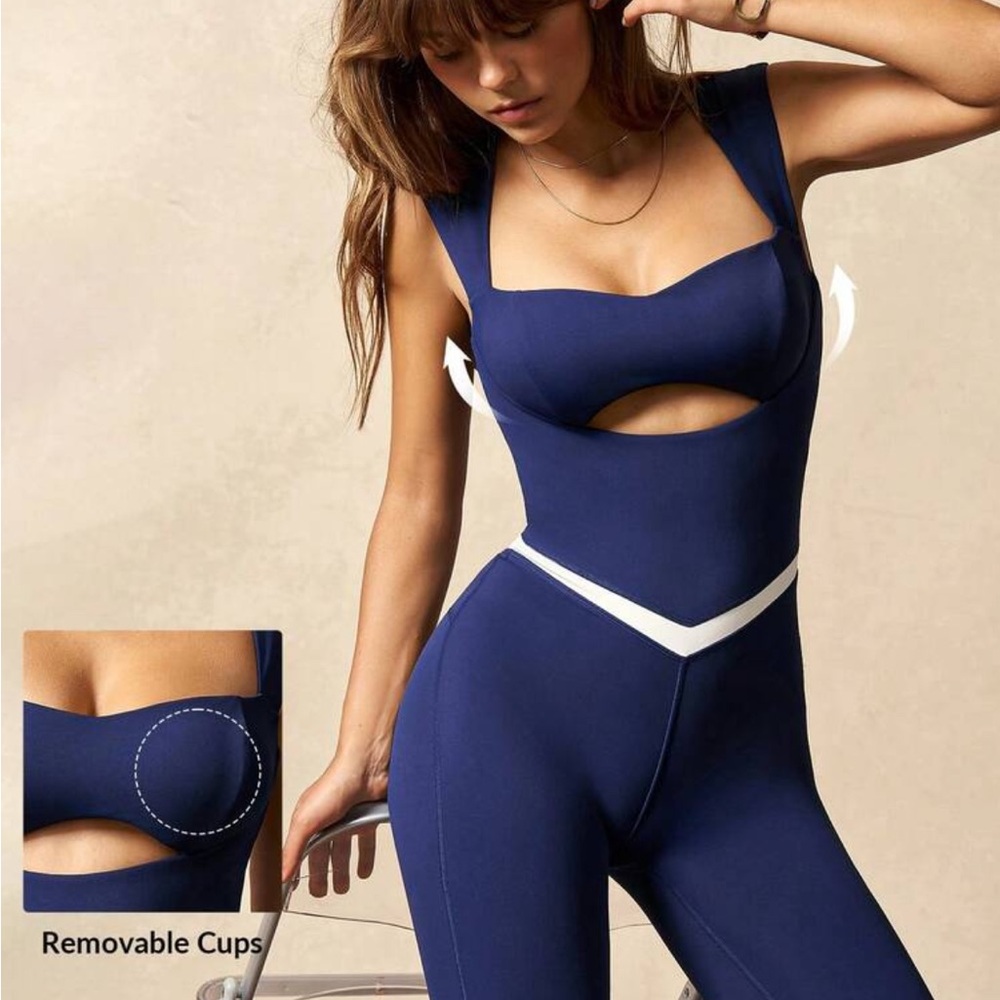 Stylish Blue Cutout Jumpsuit